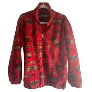 Vintage Landsend Polartec Fleece, Aztec Red, Womans M